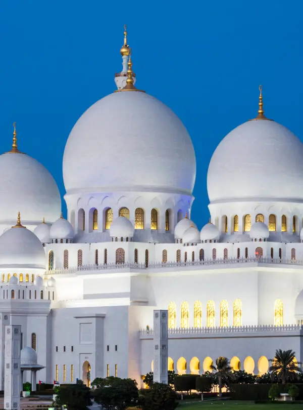 Famous Abu Dhabi Sheikh Zayed Mosque by night